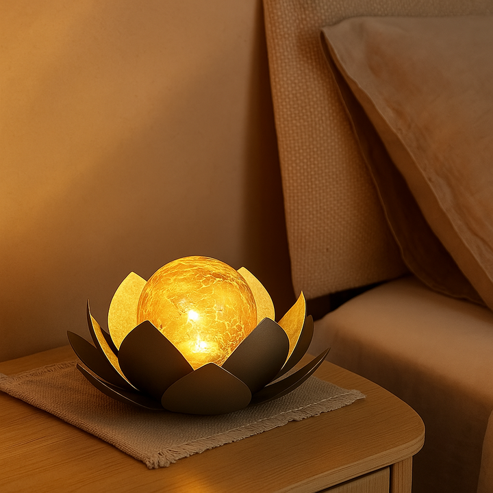 Solcel-drevet Lotusblomst Hage Lampe med mykt stemningslys Luvikno