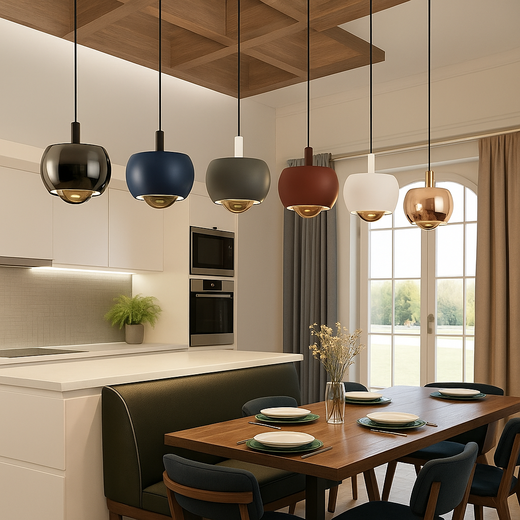 Minimalistisk pendellampe med LED-lys og elegant sirkulært design Luvikno
