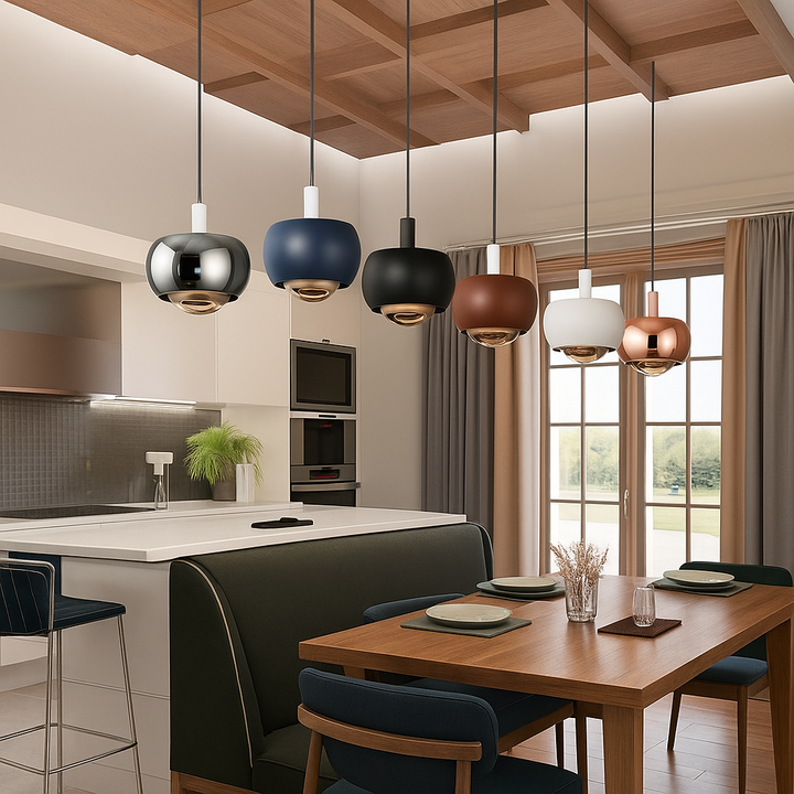 Minimalistisk pendellampe med LED-lys og elegant sirkulært design Luvikno