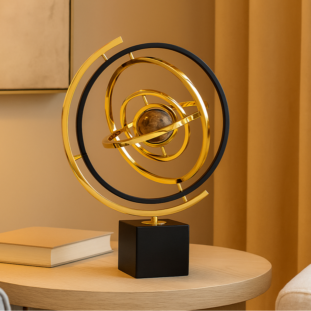 Håndlaget skulptur med marmorbase for elegant interiørdesign Luvikno