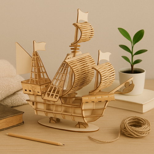 SailCraft 3D DIY Treseilbåt Puslespill Modell – Dekorasjon Sett for Hjem og Kontor Luvikno