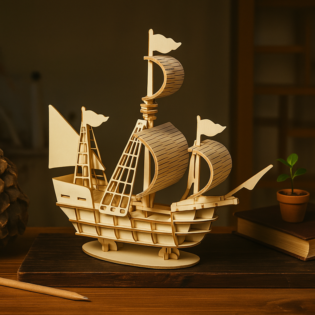 SailCraft 3D DIY Treseilbåt Puslespill Modell – Dekorasjon Sett for Hjem og Kontor Luvikno