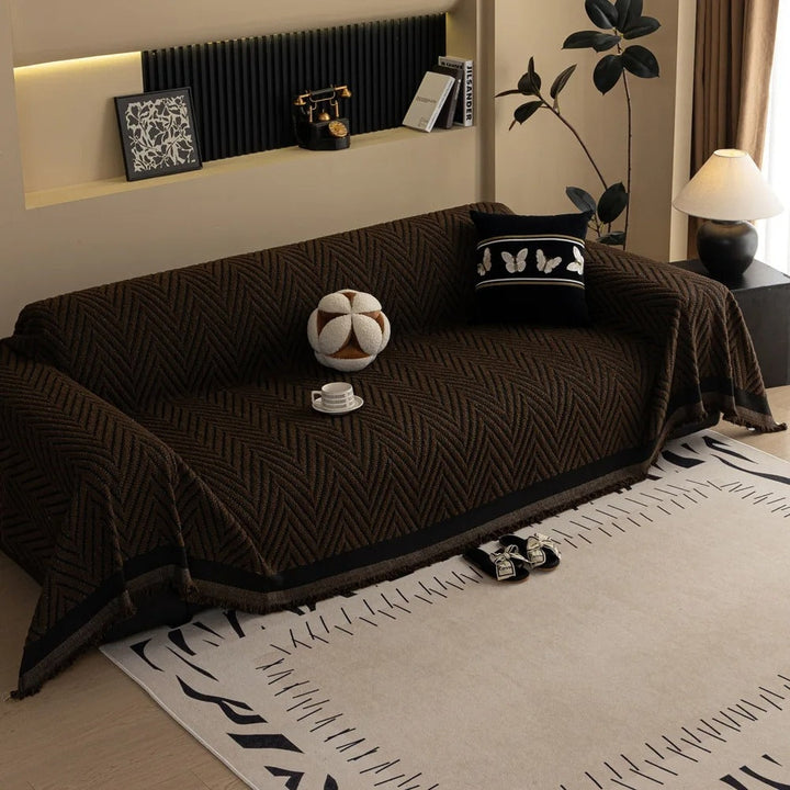 Luvikno | Chevron Herringbone Frynse Sofa Deksel