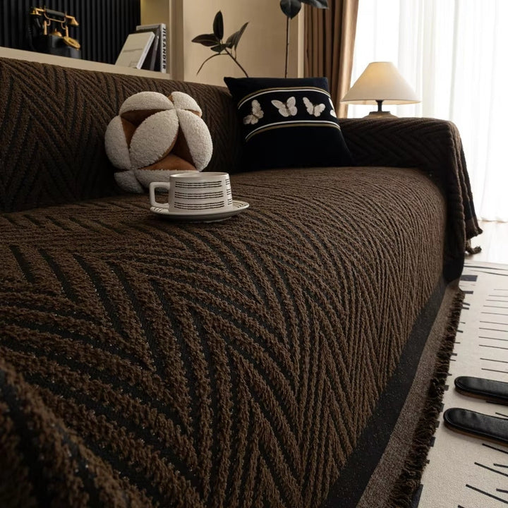 Luvikno | Chevron Herringbone Frynse Sofa Deksel