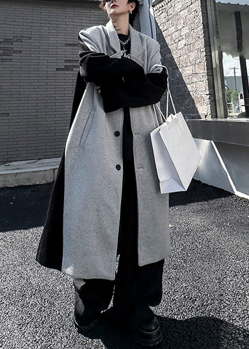 Luvik | Villatrenssit mustasta tilkkuvillasta nappikiinnityksellä miehille talvi