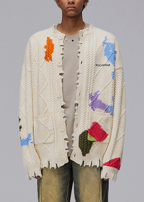 Luvik | Musta Aukko Napit Taskut Neuleet Miesten Takit