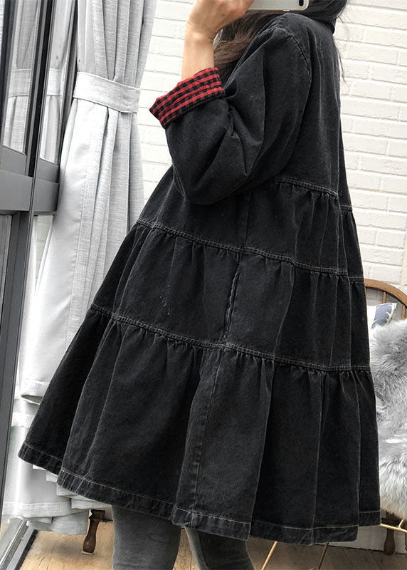 Luvik | Loitsu patchwork trenchjakke svart knapper