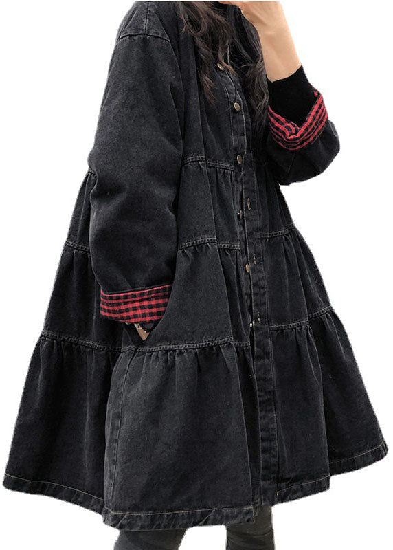 Luvik | Loitsu patchwork trenchjakke svart knapper
