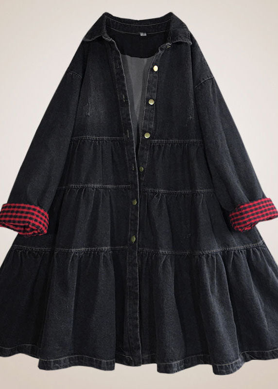 Luvik | Loitsu patchwork trenchjakke svart knapper