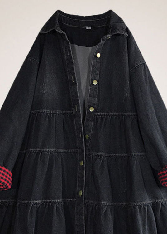 Luvik | Loitsu patchwork trenchjakke svart knapper