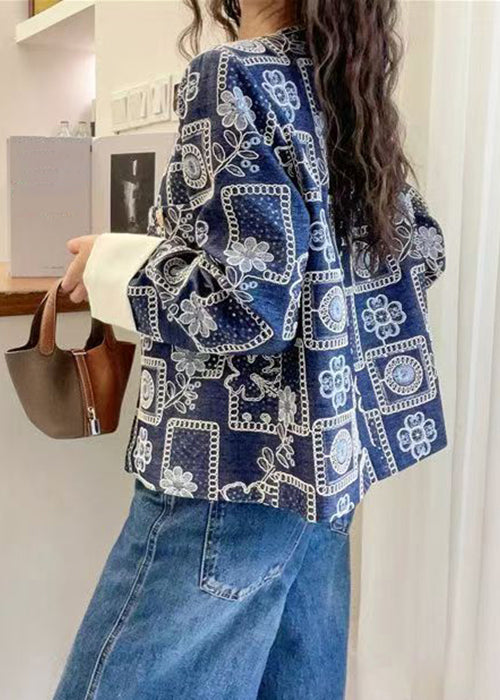 Luvik | Blå glitrende brodert denimtight