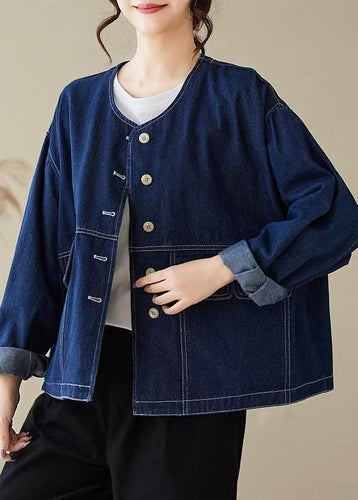 Luvik | Overstore denimjakker med blå O-knapp