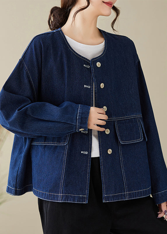 Luvik | Overstore denimjakker med blå O-knapp