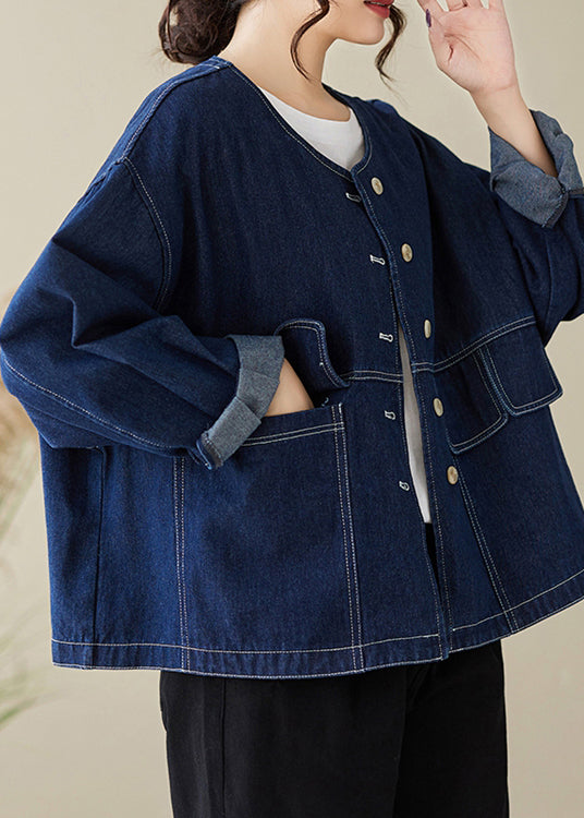 Luvik | Overstore denimjakker med blå O-knapp