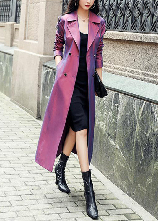 Luvik | Liila Nappitasku Kankaat Puuvilla Pitkät Trenssitakit