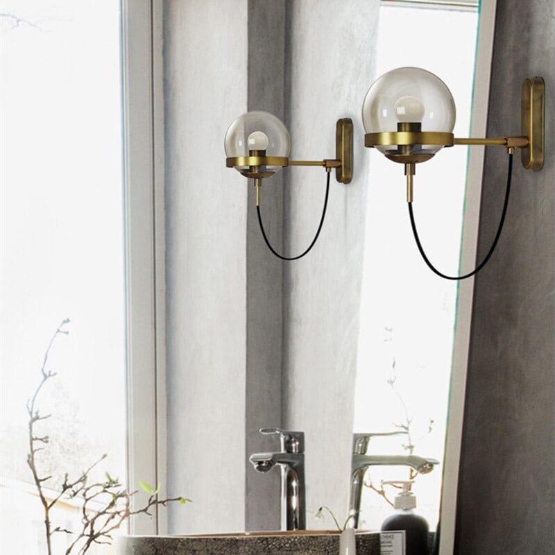 Chic Design Vegglampe med Glasskuppel | Luvikno