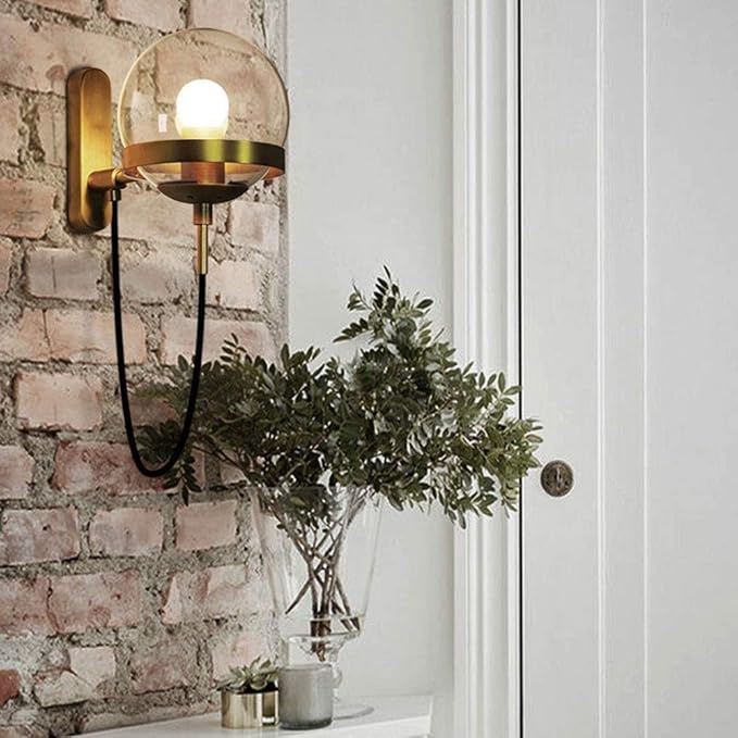 Chic Design Vegglampe med Glasskuppel | Luvikno