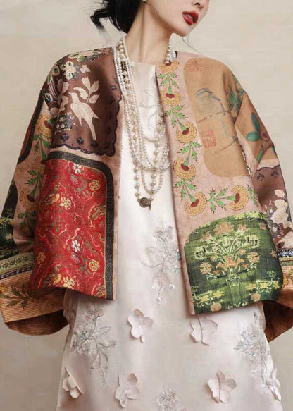 Luvik | Tyylit Keltainen O-Pääntie Painettu Silkkitakit