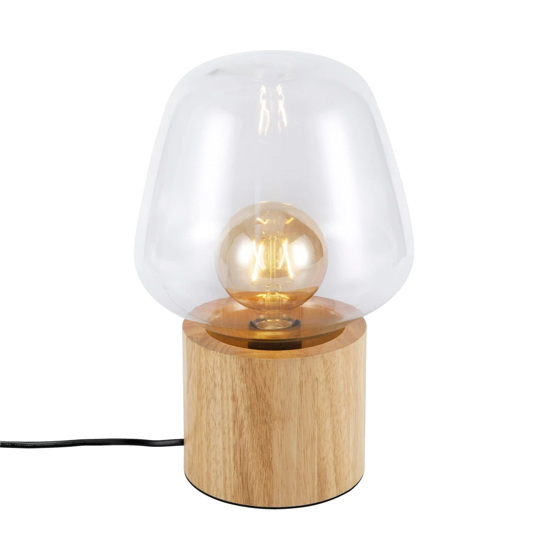 Luvikno | Elegant Trelampe med Glasskål – Stilig Tillegg til Ethvert Interiør
