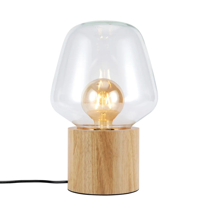 Luvikno | Elegant Trelampe med Glasskål – Stilig Tillegg til Ethvert Interiør