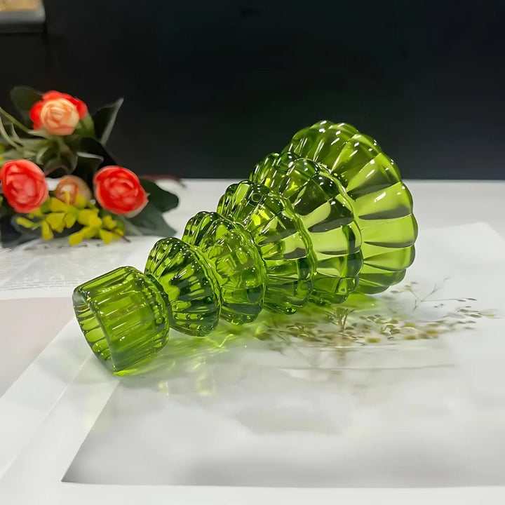 Luvikno | LumiTree Glass-Lysestake Sett – 3-delt Tre-formet Borddekorasjon