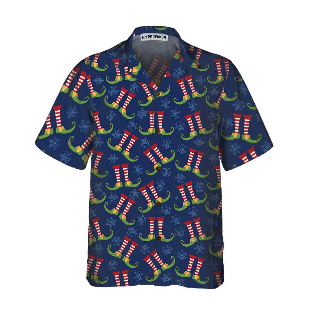 Luvik | Julenissens alvenes Hawaii-skjorte, morsom juleskjorte for alven, beste julegaveidé