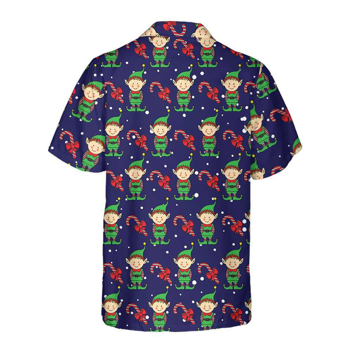 Luvik | Julealvens blå Hawaiian-skjorte. Julealvens skjorte, den beste julegaveideen.