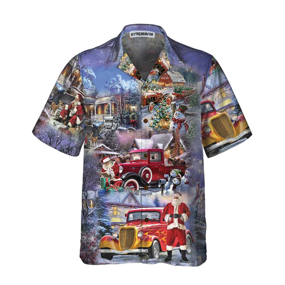 Luvik | Joulu on parempi Hod Rod - Hawaiian shirt, funny Christmas shirt, unique Christmas gift idea