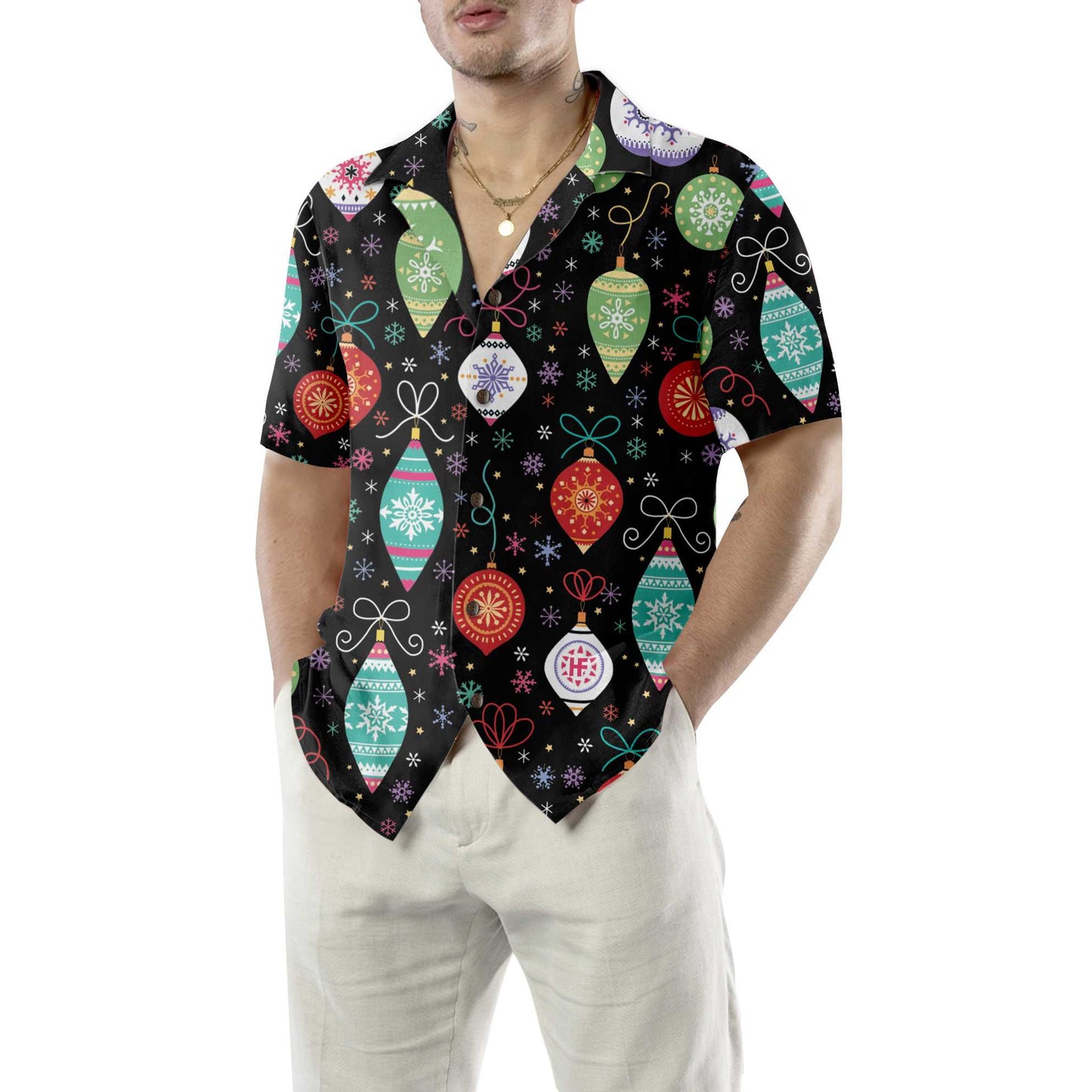 Luvik | Joulukoriste Hawaii-paita, hauska joulupaita miehille