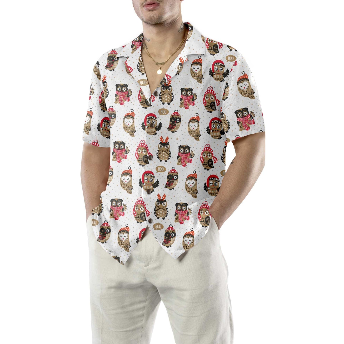 Luvik | Joulukuusi, jossa on neulepipo Hawaiian paita, Hauska joulupaita, Paras joululahjaidea