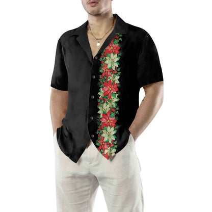 Luvik | Jouluhawaiivaatteet onnenapila ja hollymarjat, joulun kukkakuvioinen hawaiipaita