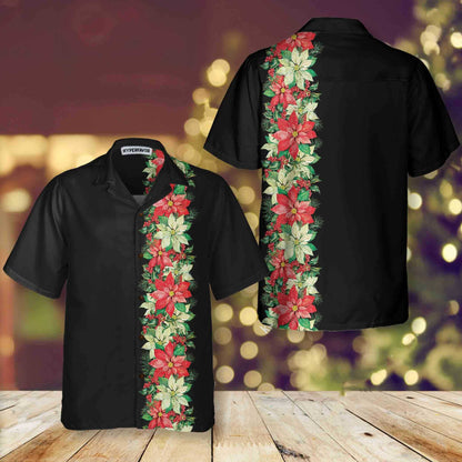 Luvik | Jouluhawaiivaatteet onnenapila ja hollymarjat, joulun kukkakuvioinen hawaiipaita