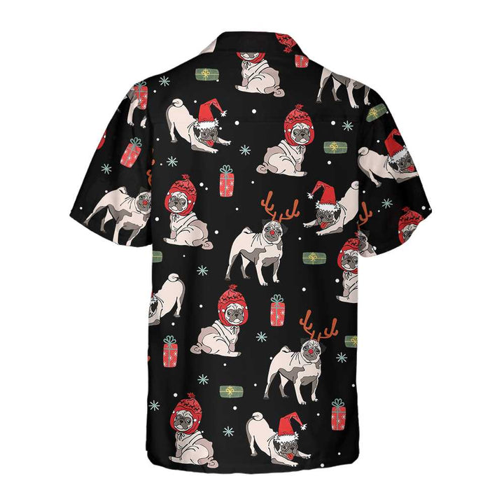 Luvik | Hawaii-skjorte Jul Pug, Jul Pug-skjorte for menn og kvinner, Beste julegaveidé
