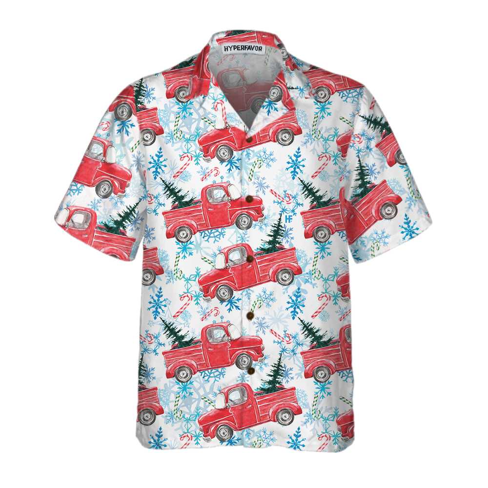 Luvik | Rød retro juleferie hawaiisk skjorte