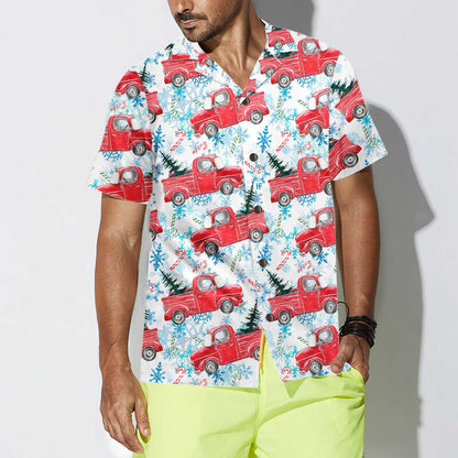 Luvik | Punainen retro joulupäiväraita hawaiipaita