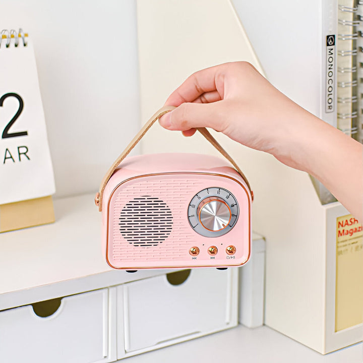 SoundRetro uetooth-høyttaler – Trådløs vintage høyttaler med dyp lyd og retro design | Luvikno