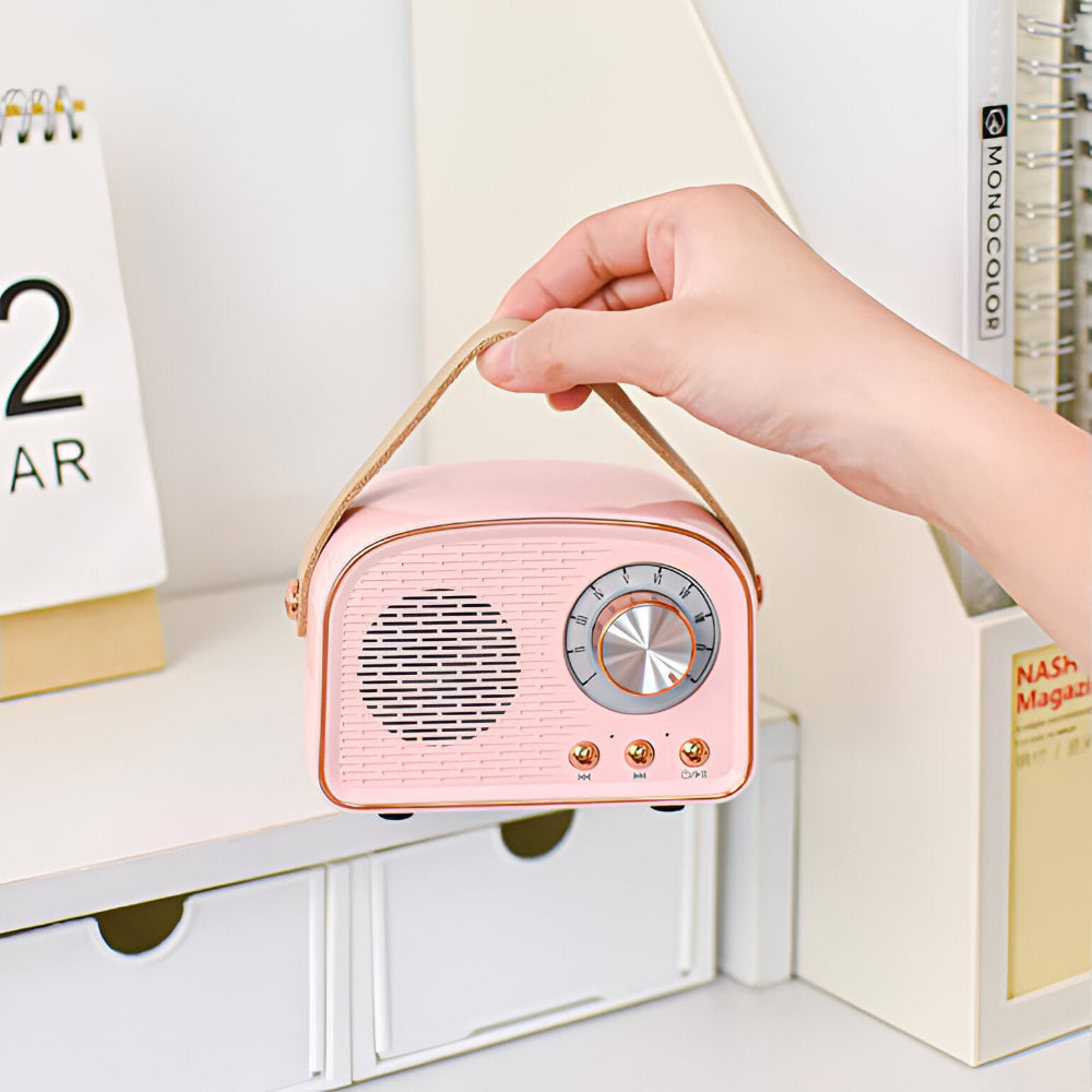 SoundRetro Bluetooth-høyttaler – Trådløs vintage-høyttaler med dyp lyd og retro design | Luvikno