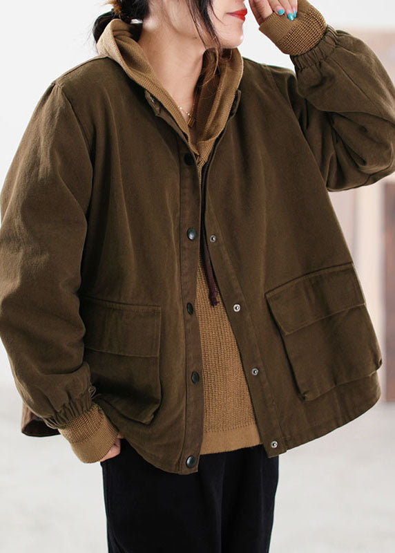 Luvik | Suklaan frillat yksityiskohta Ohuet puuvillavillakot Nahkapäällysteiset talvi