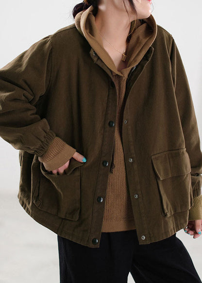 Luvik | Suklaan frillat yksityiskohta Ohuet puuvillavillakot Nahkapäällysteiset talvi