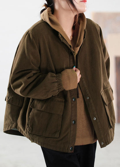 Luvik | Suklaan frillat yksityiskohta Ohuet puuvillavillakot Nahkapäällysteiset talvi