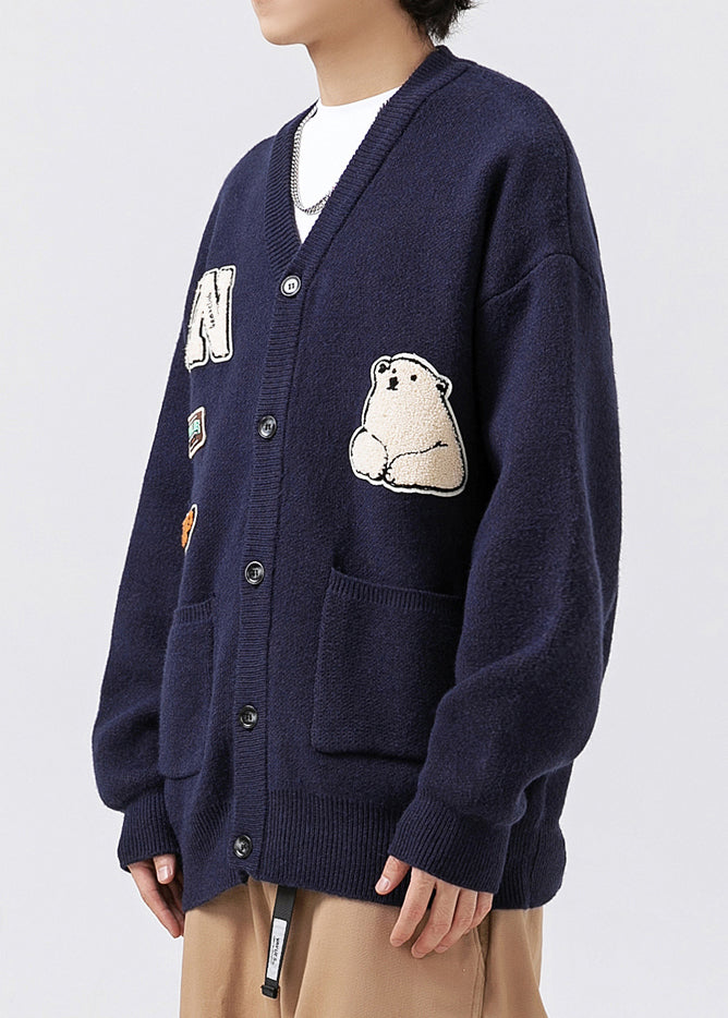 Luvik | Meri V-leikkaus Tasku Sovellus Neuleet Miehet Takit