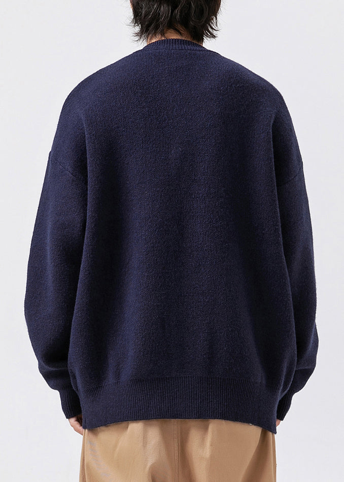 Luvik | Meri V-utskjæring Lomme Applikasjon Strikkede Menn Jakker