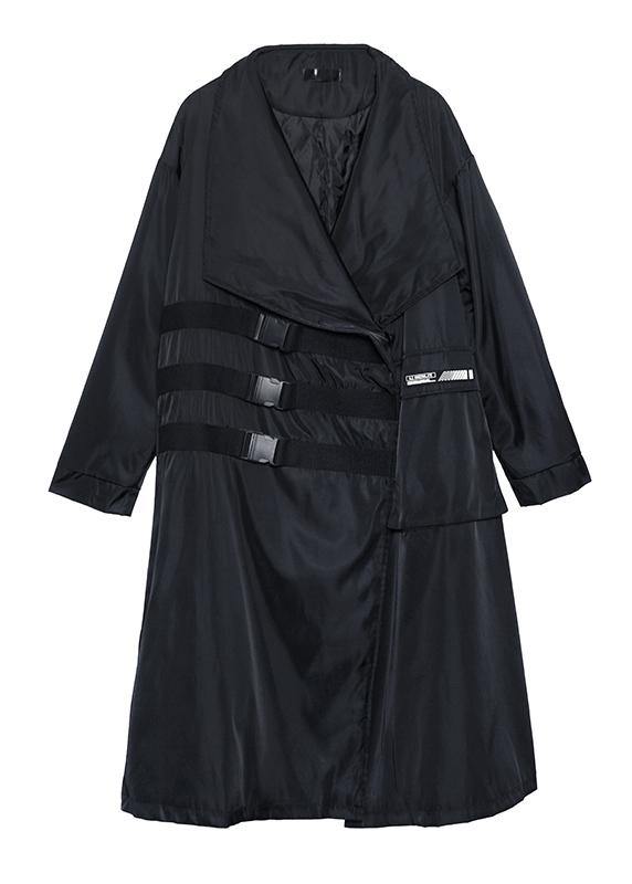 Luvik | naisten mustat muotitakit, paidat, työvaatteet, epäsymmetriset taskut, ulkovaatteet