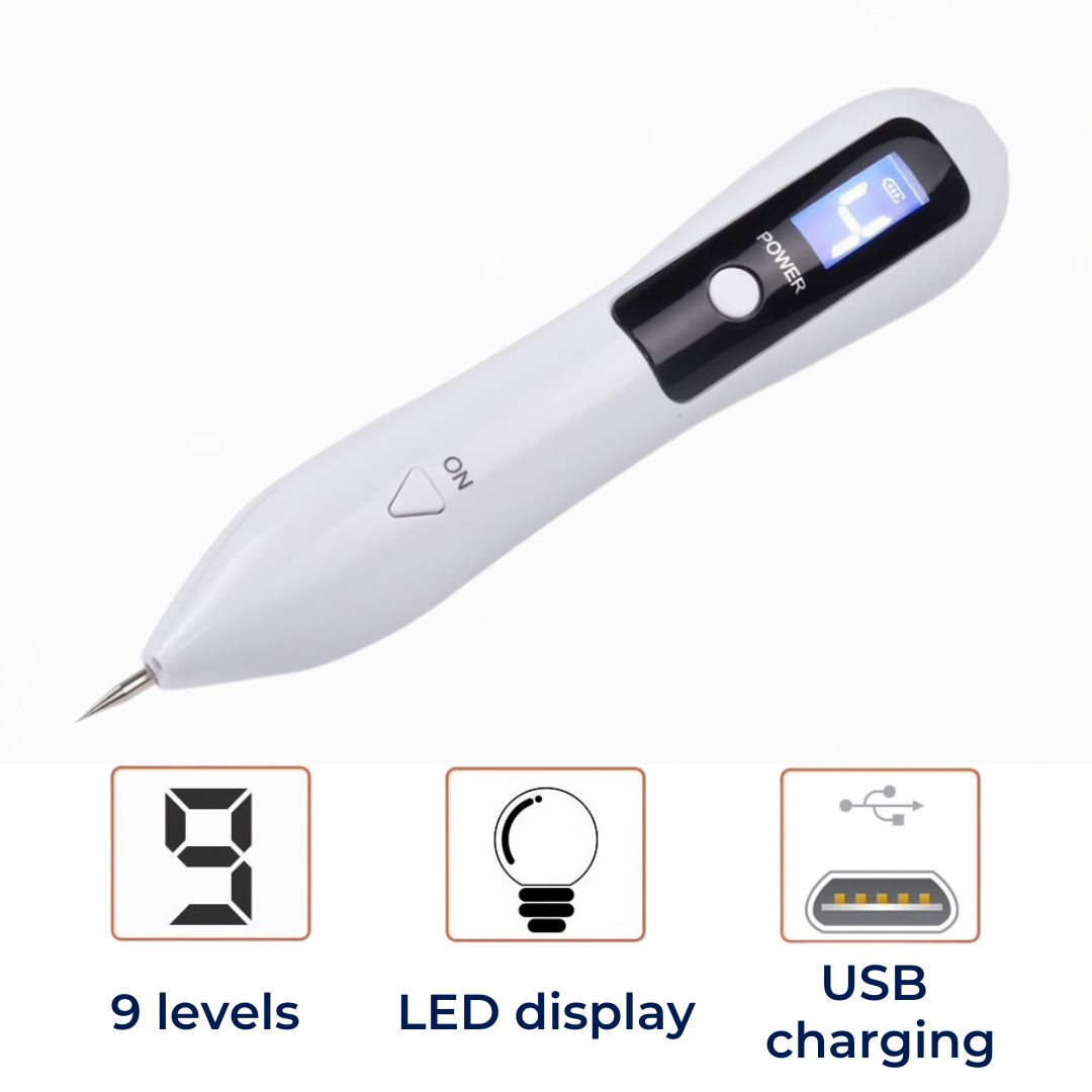 DermaGlow | Mole Removal Pen – Ikke-invasiv plasma – Trådløs & oppladbar – Hjemmebehandling for hudflikker & fregner Luvikno