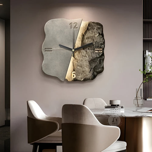 Sandstone Veggklokke – Moderne 3D Design | Dekorativ for Stuer og Kontorer | Luvikno
