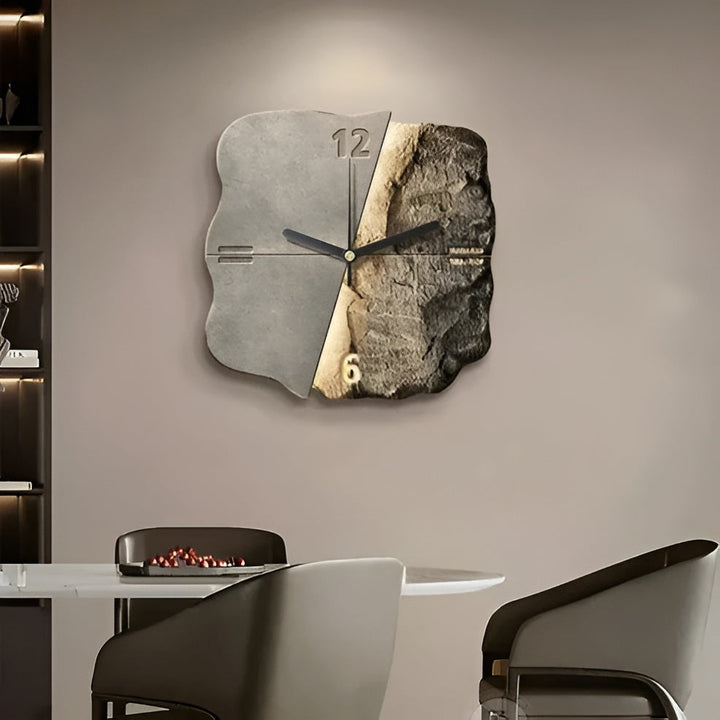 Sandstone Veggklokke – Moderne 3D Design | Dekorativ for Stuer og Kontorer | Luvikno