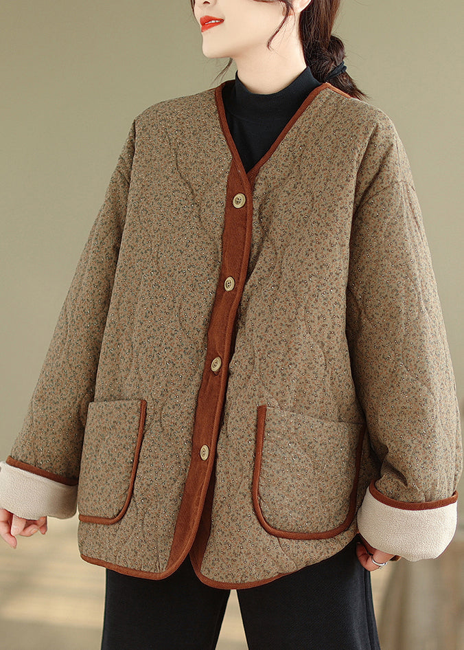 Luvik | Napillaiset napit Talvitakit lämpimästä fleece-kankaasta V-kaulus