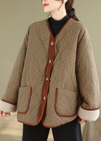 Luvik | Napillaiset napit Talvitakit lämpimästä fleece-kankaasta V-kaulus