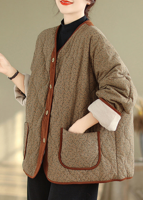 Luvik | Knapper med knapper Vinterjakker av varmt fleece-stoff V-hals