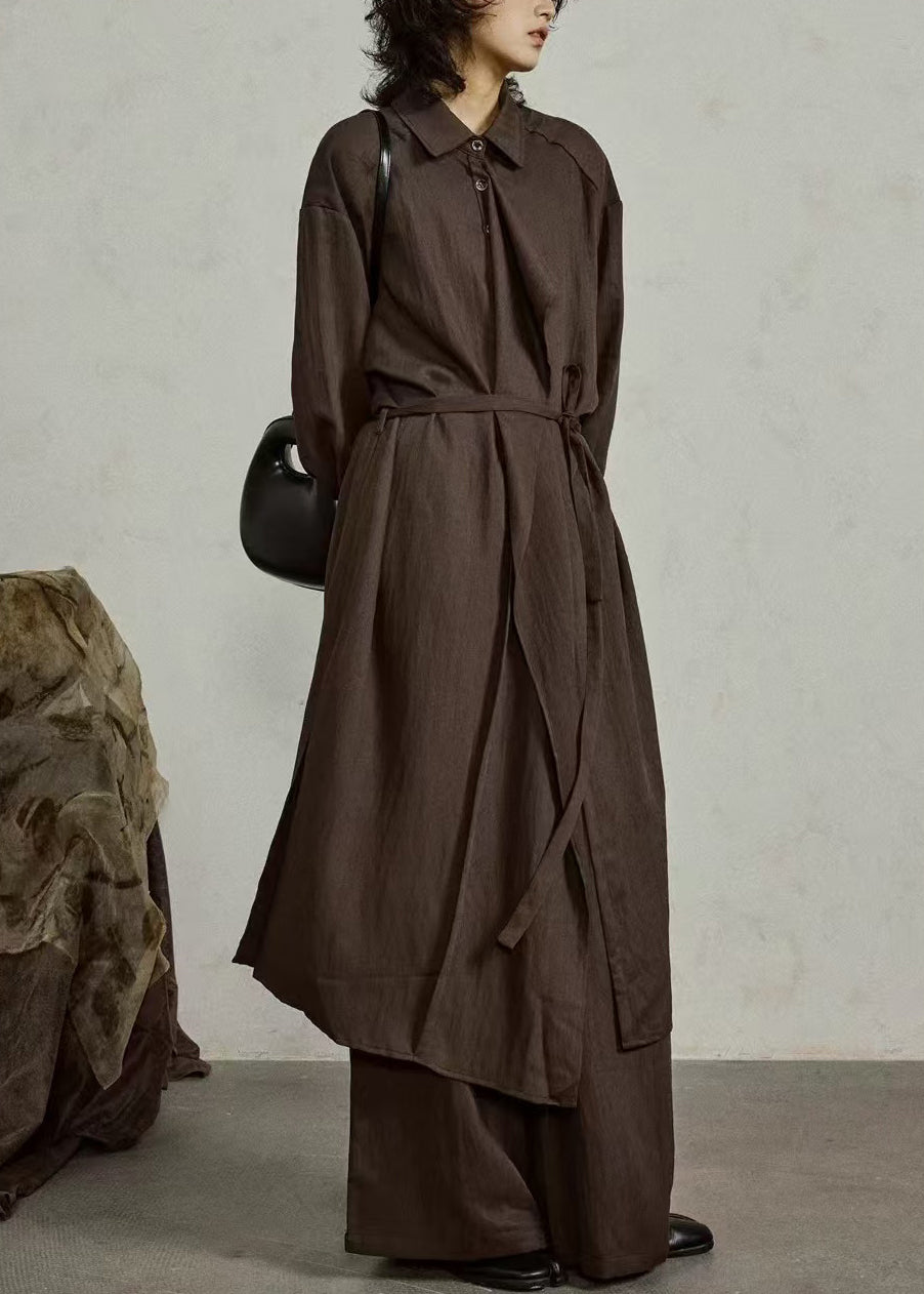 Luvik | Pitkä puuvillapaita avonaisilla napituspuolella ja frilloilla